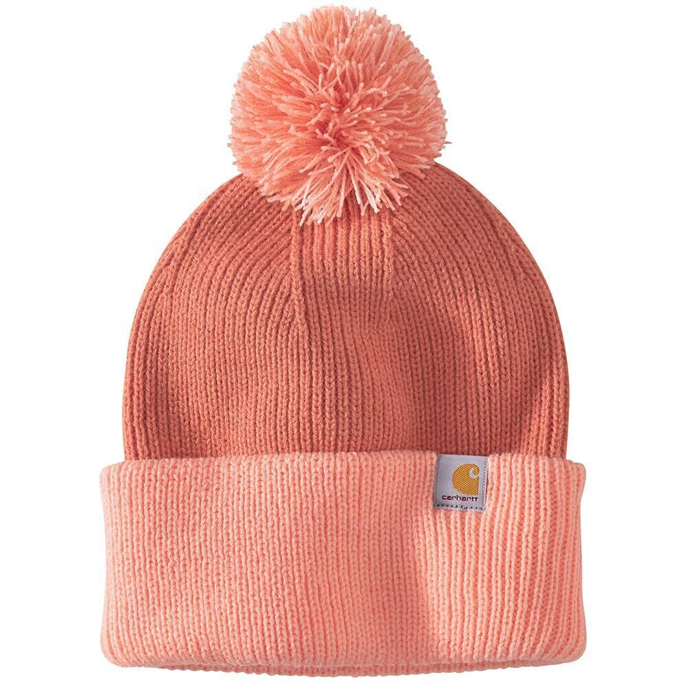 8551 Knit Pom-Pom Cuffed Beanie, Dusty Cedar, One Size